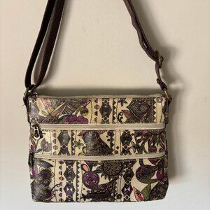 Sakroots Owl Crossbody Shoulder Bag with Adjustable Handle & Owl Bag Charm